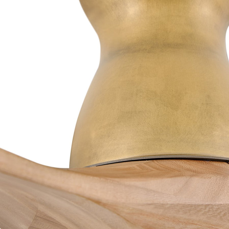 Hinkley Fan Swell Flush 60" Smart Fan, Heritage Brass/Natural