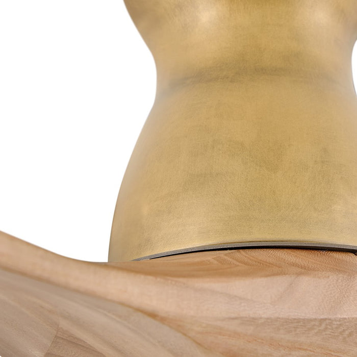 Hinkley Fan Swell Flush 60" Smart Fan, Heritage Brass/Natural
