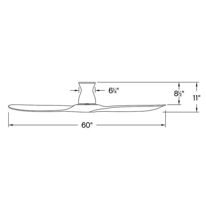 Hinkley Fan Swell Flush 60" Smart Fan, Heritage Brass/Natural