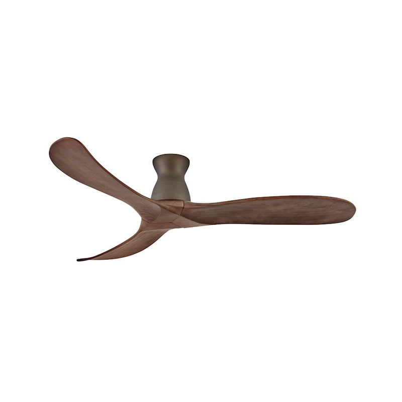 Hinkley Swell Flush 60in 3-Blade Ceiling Fan | Modern Matte White Steel and Weathered Wood Blades | Indoor & Covered Patio | 60 x 60 | Model 903460FMW-NDD