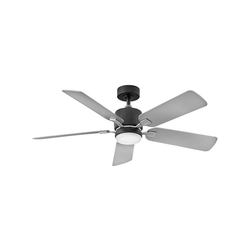 Hinkley Afton 52in 5-Blade Ceiling Fan | Transitional Satin Steel and Matte Black Wood Blades | Living Room & Bedroom | 52 x 52 x 15 | Model 903552FSS-LIA