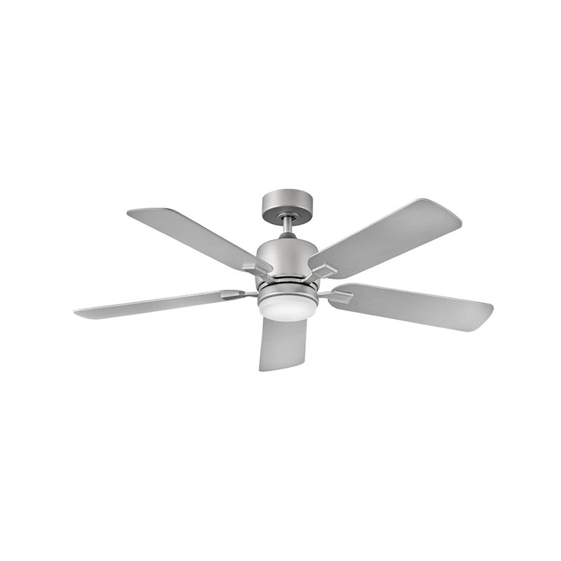 Hinkley Afton 52in 5-Blade Ceiling Fan | Transitional Satin Steel and Matte Black Wood Blades | Living Room & Bedroom | 52 x 52 x 15 | Model 903552FSS-LIA