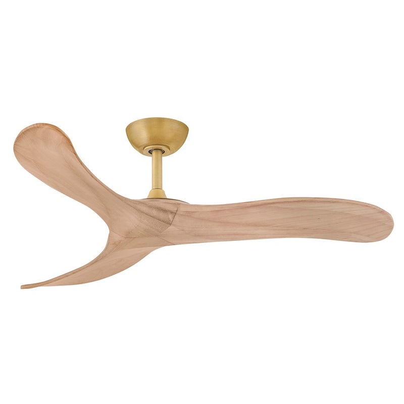 Hinkley Swell 48in Smart Ceiling Fan | Modern Heritage Brass Steel and Natural Wood Blades | Covered Patio & Living Room | 48 x 48 x | Model 903848FHB-NDD