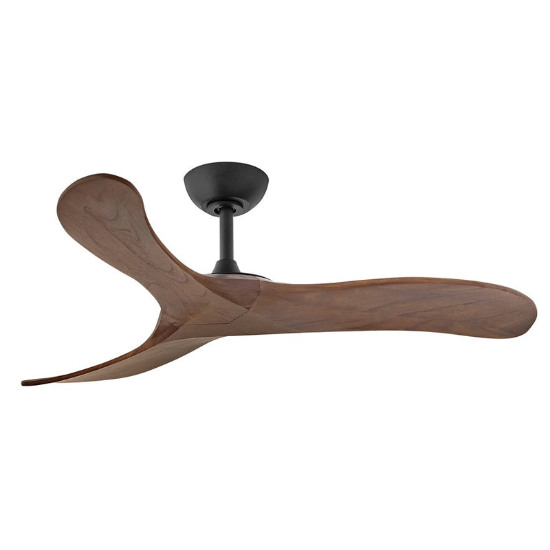 Hinkley Swell 48in Smart Ceiling Fan | Modern Matte Black Steel and Walnut Wood Blades | Covered Patio & Indoor Living | 48 x 48 x | Model 903848FMB-NDD