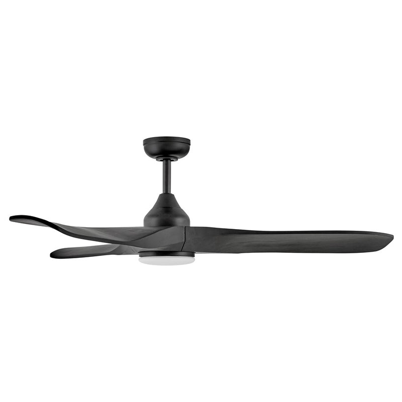 Hinkley Swell Illuminated 56in LED Smart Ceiling Fan | Modern Matte Black Steel and White Glass | Covered Patio & Indoor Living | 56 | Model 903856FBB-LDD