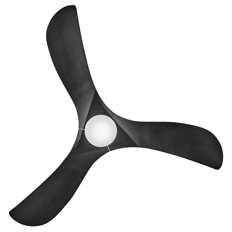 Hinkley Swell Illuminated 56in LED Smart Ceiling Fan | Modern Matte Black Steel and White Glass | Covered Patio & Indoor Living | 56 | Model 903856FBB-LDD