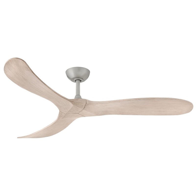 Hinkley Swell 60in Smart Ceiling Fan | Modern Brushed Nickel Steel and Bleached Ashwood Wood Blades | Covered Patio & Living Room | Model 903860FBN-NDD