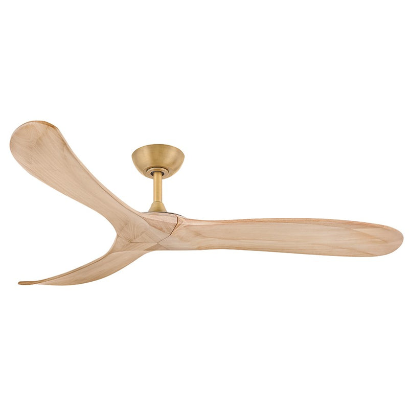 Hinkley Swell 60in Smart Ceiling Fan | Modern Heritage Brass Steel and Natural Wood Blades | Indoor & Covered Outdoor Living | 60 x | Model 903860FHB-NDD