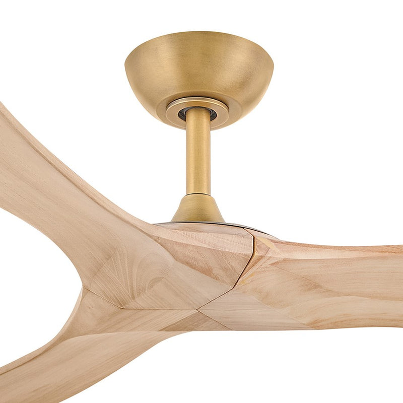 Hinkley Swell 60in Smart Ceiling Fan | Modern Heritage Brass Steel and Natural Wood Blades | Indoor & Covered Outdoor Living | 60 x | Model 903860FHB-NDD