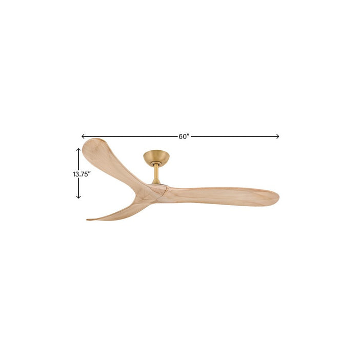 Hinkley Fan Swell 60" Smart Fan, Heritage Brass/Natural