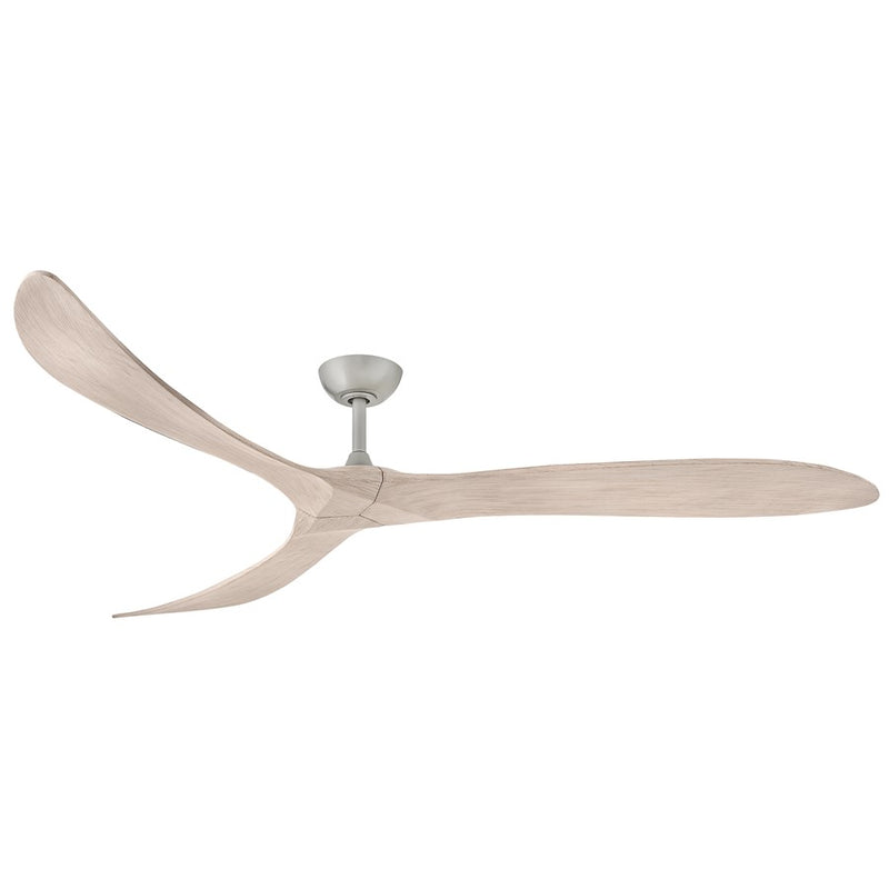 Hinkley Swell 80in Smart Ceiling Fan | Modern Brushed Nickel Steel and Bleached Ashwood Blades | Covered Patio & Indoor Living | 80 | Model 903880FBN-NDD