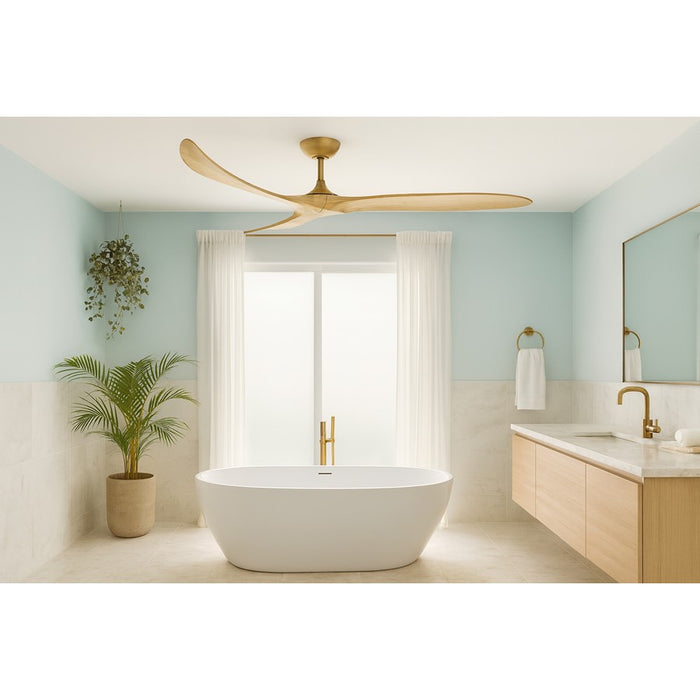 Hinkley Fan Swell 80" Smart Fan, Heritage Brass/Natural