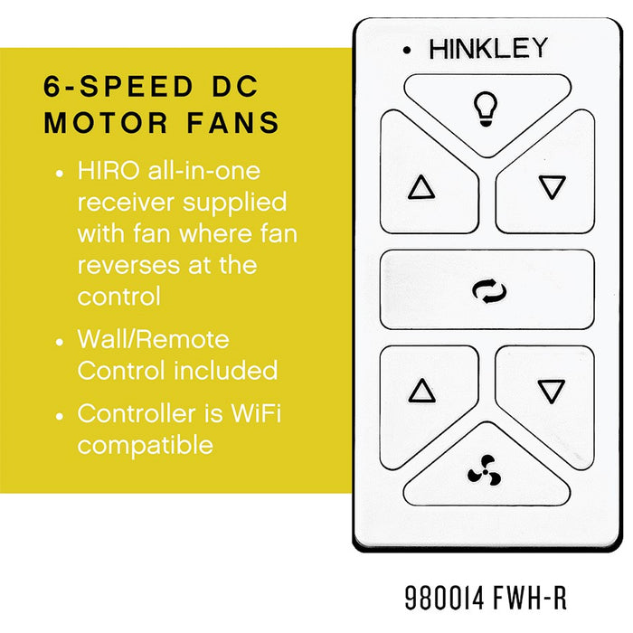 Hinkley Fan Swell 80" Smart Fan, Matte White/Natural