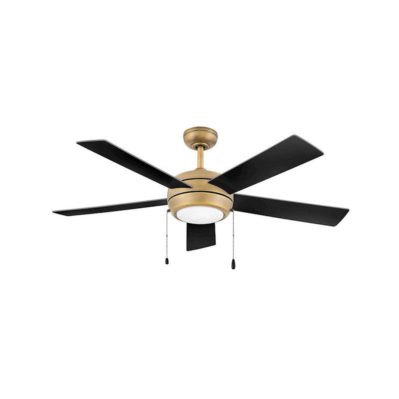 Hinkley Croft 52in LED Ceiling Fan | Modern Heritage Brass Steel and Matte White/Matte Black Wood Blades | Living Room & Bedroom | Model 904052FHB-LIA