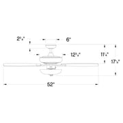 Hinkley Highland 52in LED Ceiling Fan | Transitional Brushed Nickel Steel and Mahogany Silver Wood Blades | Covered Patio & Living | Model 904152FBN-LIA