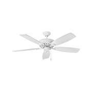 Hinkley Highland 52in Ceiling Fan | Transitional Chalk White Steel and Weathered Wood Blades | Living Room & Covered Patio | 52 x 52 | Model 904152FCW-NIA
