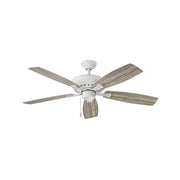 Hinkley Highland Wet 52in Ceiling Fan | Transitional Chalk White Steel and Weathered Wood Composite Blades | Indoor & Covered | Model 904152FCW-NWA