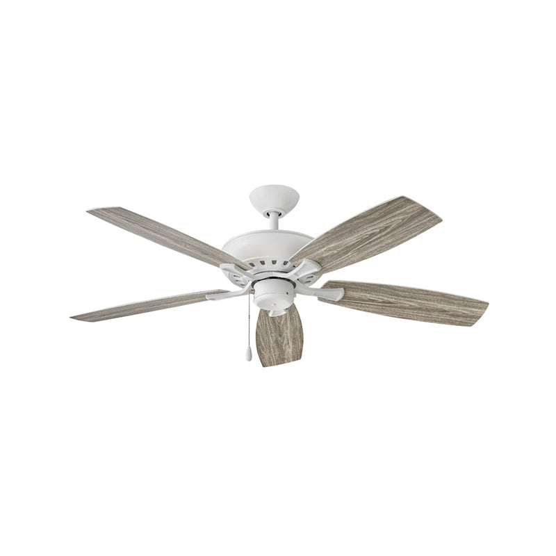 Hinkley Highland Wet 52in Ceiling Fan | Transitional Chalk White Steel and Weathered Wood Composite Blades | Indoor & Covered | Model 904152FCW-NWA