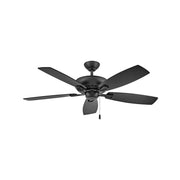 Hinkley Highland 52in Ceiling Fan | Transitional Matte Black Steel and Walnut Wood Blades | Living Room & Covered Patio | 52 x 52 x | Model 904152FMB-NIA