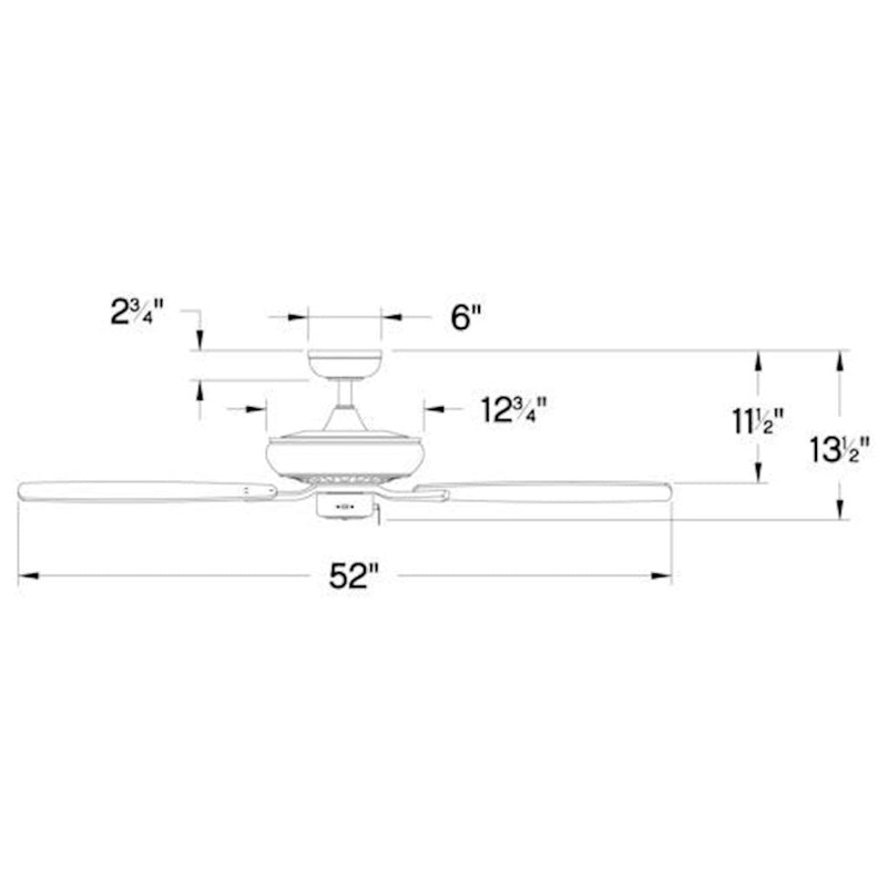 Hinkley Highland 52in Ceiling Fan | Transitional Matte Black Steel and Walnut Wood Blades | Living Room & Covered Patio | 52 x 52 x | Model 904152FMB-NIA