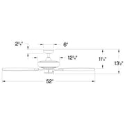 Hinkley Highland Wet 52in Ceiling Fan | Transitional Matte Black Steel and Birch Composite Blades | Covered Patio & Indoor Living | Model 904152FMB-NWA