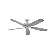 Hinkley Highland Wet 60in Ceiling Fan | Transitional Brushed Nickel Steel and Silver Composite Blades | Covered Patio & Porch | 60 x | Model 904160FBN-NWA