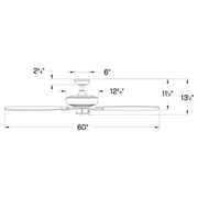 Hinkley Highland Wet 60in Ceiling Fan | Transitional Brushed Nickel Steel and Silver Composite Blades | Covered Patio & Porch | 60 x | Model 904160FBN-NWA