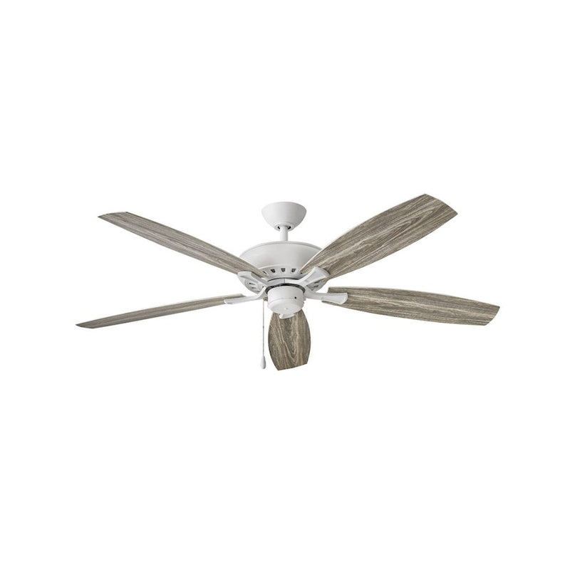 Hinkley Highland Wet 60in Ceiling Fan | Transitional Chalk White Steel and Weathered Wood Composite Blades | Covered Patio & | Model 904160FCW-NWA