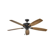 Hinkley Highland Wet 60in Ceiling Fan | Transitional Matte Black Steel and Birch Composite Blades | Covered Patio & Indoor Living | Model 904160FMB-NWA