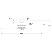 Hinkley Highland Wet 60in Ceiling Fan | Transitional Metallic Matte Bronze Steel and Composite Blades | Indoor & Covered Outdoor | Model 904160FMM-NWA
