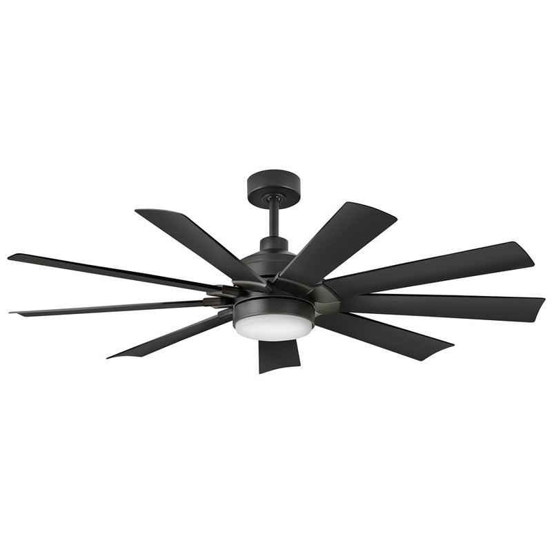 Hinkley Fan Turbine 60" LED Smart Fan, Matte Black/Matte Black - 904260FBB-LWD
