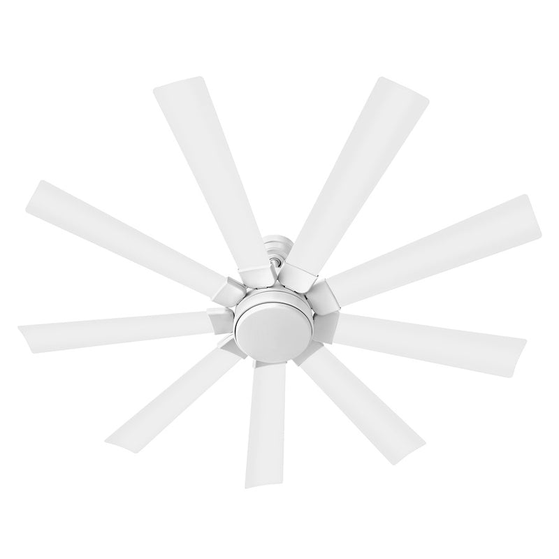 Hinkley Turbine 60in 9-Blade LED Smart Ceiling Fan | Modern Industrial Chalk White Steel and Etched Opal Glass | Indoor & Covered | Model 904260FWW-LWD