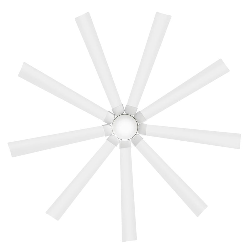 Hinkley Turbine 80in 9-Blade LED Smart Ceiling Fan | Modern Industrial Chalk White Steel and Etched Opal Glass | Covered Patio & | Model 904280FWW-LWD