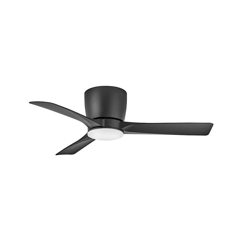 Hinkley Velo 54in LED Ceiling Fan | Transitional Matte Black Steel and Etched Opal Glass | Covered Patio & Living Room | 54 x 54 x | Model 904354FMB-LDA