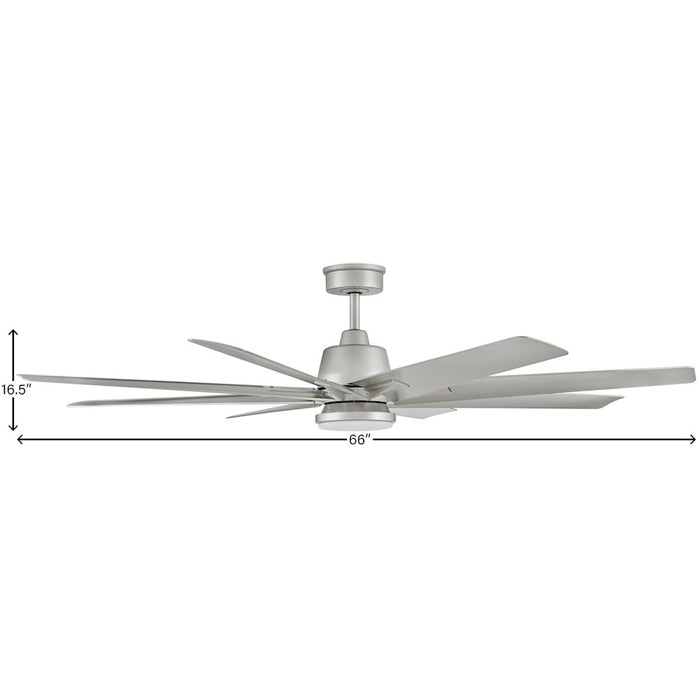 Hinkley Fan Concur 66" LED Smart Fan, Brushed Nickel/Nickel