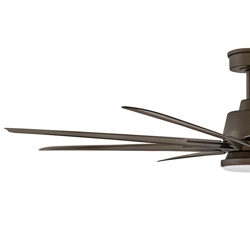 Hinkley Concur 66in 8-Blade LED Smart Ceiling Fan | Transitional Metallic Matte Bronze Steel and Composite | Indoor & Wet-Rated | Model 904566FMM-LWD