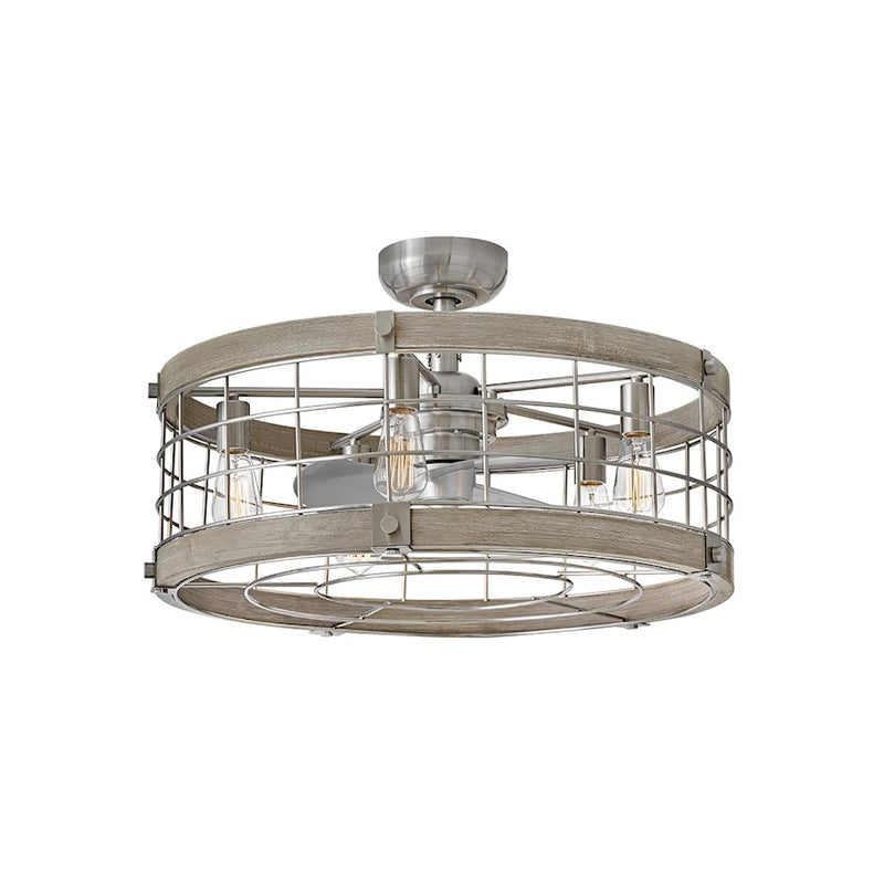 Hinkley Fan Bryce 27" LED Fandelier, Brushed Nickel/Silver