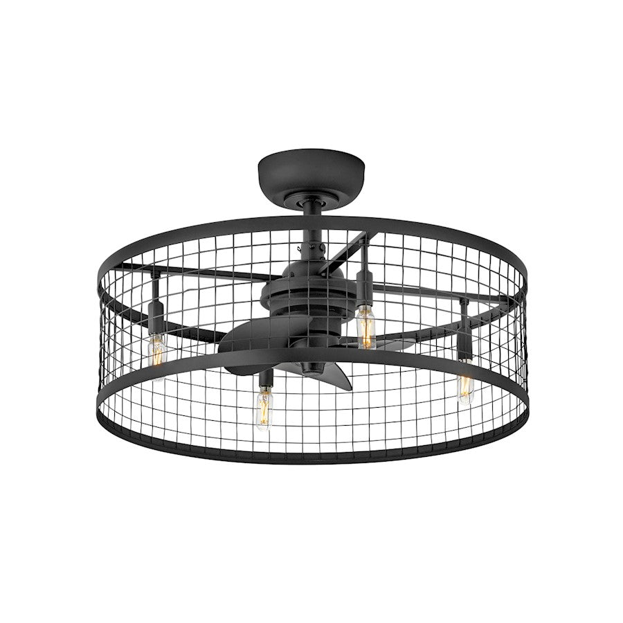 Hinkley Fan Finnigan 24" LED Fandelier, Matte Black/Black - 904724FMB-LIA