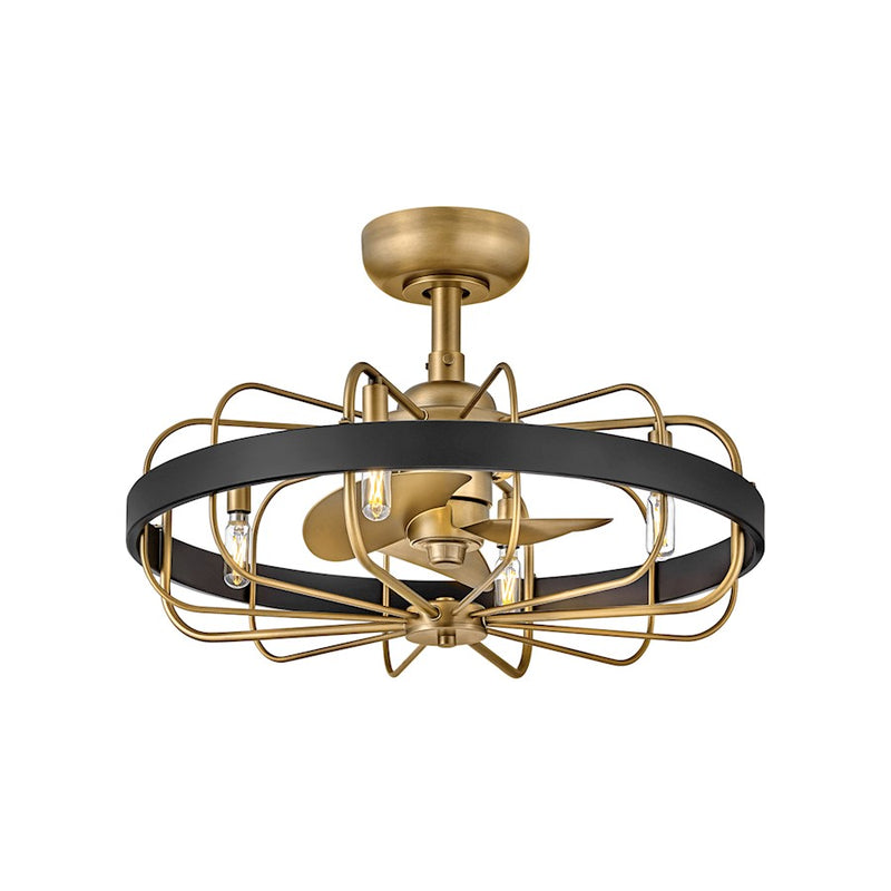 Hinkley Fan Eli 22" LED Fandelier, Heritage Brass/Heritage Brass