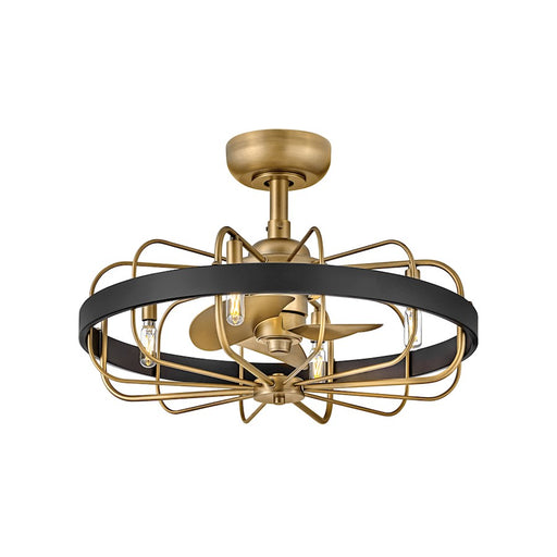 Hinkley Fan Eli 22" LED Fandelier, Heritage Brass/Heritage Brass - 905022FHB-LIA