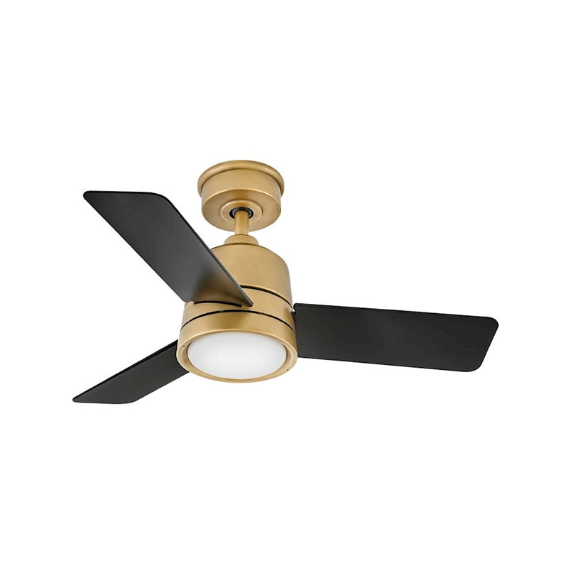 Hinkley Fan Chet 36" LED Fan, Heritage Brass/Black