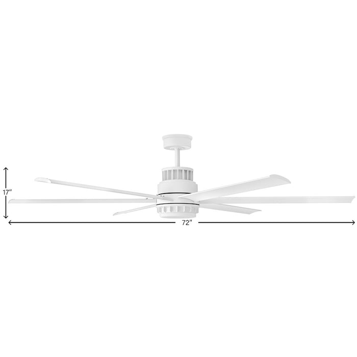 Hinkley Fan Draftsman 72" LED Smart Fan, Matte White/White