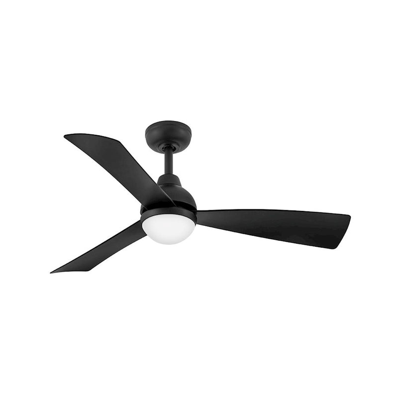 Hinkley Una 44in LED Ceiling Fan | Modern Scandinavian Matte Black Steel and Composite Blades | Indoor-Outdoor Damp Rated Living & | Model 905644FMB-LDD