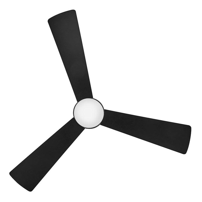 Hinkley Una 44in LED Ceiling Fan | Modern Scandinavian Matte Black Steel and Composite Blades | Indoor-Outdoor Damp Rated Living & | Model 905644FMB-LDD