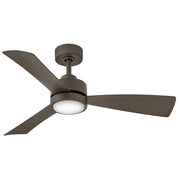 Hinkley Iver 44in LED Smart Ceiling Fan | Scandinavian Modern Metallic Matte Bronze Composite and White Glass | Covered Patio & | Model 905744FMM-LWD