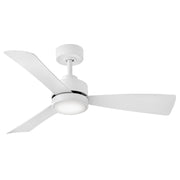 Hinkley Iver 44in LED Smart Ceiling Fan | Scandinavian Modern Matte White Composite and White Glass | Covered Patio & Living Room | Model 905744FMW-LWD