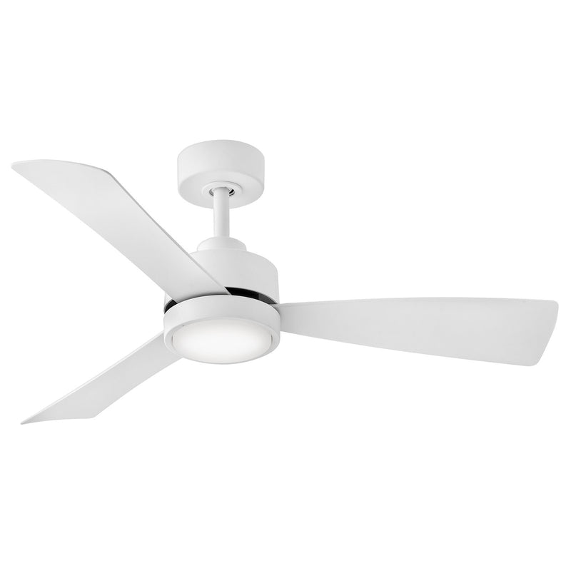 Hinkley Iver 44in 3-Blade LED Smart Ceiling Fan | Scandinavian Modern Matte White Composite | Covered Patio & Indoor Living | 44 x | Model 905744FMW-LWD