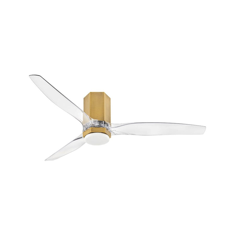 Hinkley Fan Facet 52" LED Smart Fan, Heritage Brass/Acrylic