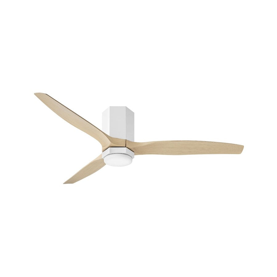 Hinkley Fan Facet 52" LED Smart Fan, Matte White/Natural - 905852FMW-LDD