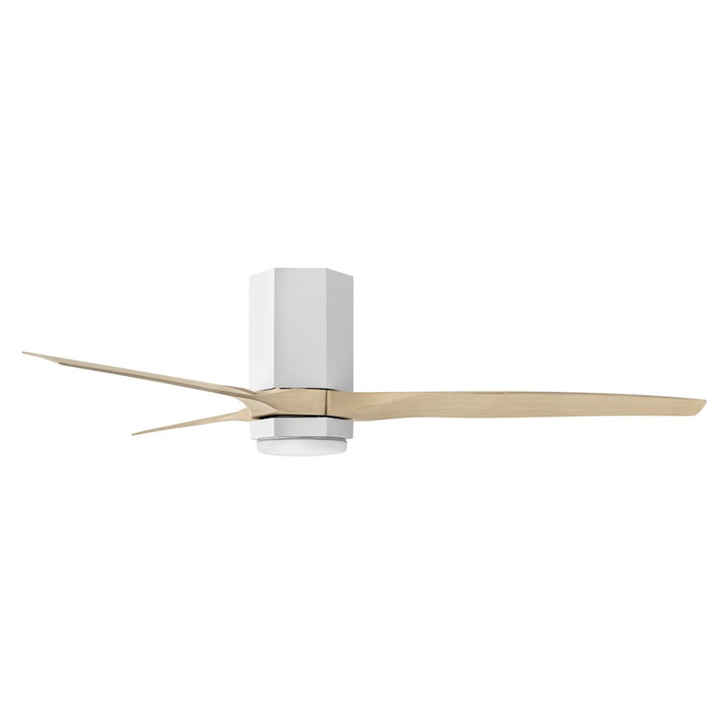 Hinkley Fan Facet 52" LED Dual Mount Smart Fan, White/Natural
